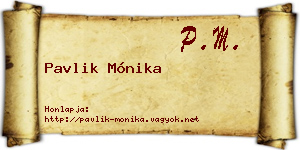 Pavlik Mónika névjegykártya